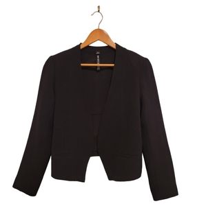 Design Lab Black Blazer Long Sleeve Open Front Collarless Jacket Small